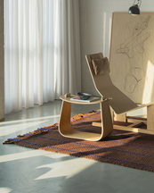 Layered Massproductions Cord Rug 	Blue Brown