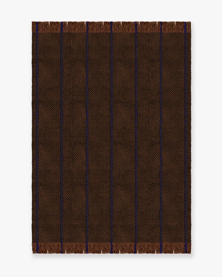Layered Massproductions Cord Rug 	Blue Brown