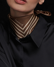 Lescarf Striped Silk Scarf S Chocolate