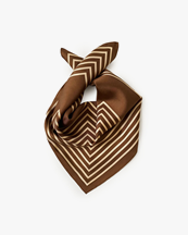 Lescarf Striped Silk Scarf S Chocolate