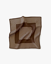 Lescarf Striped Silk Scarf S Chocolate