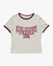 Acne Studios Logo Ringer T-Shirt Off White/Burgundy