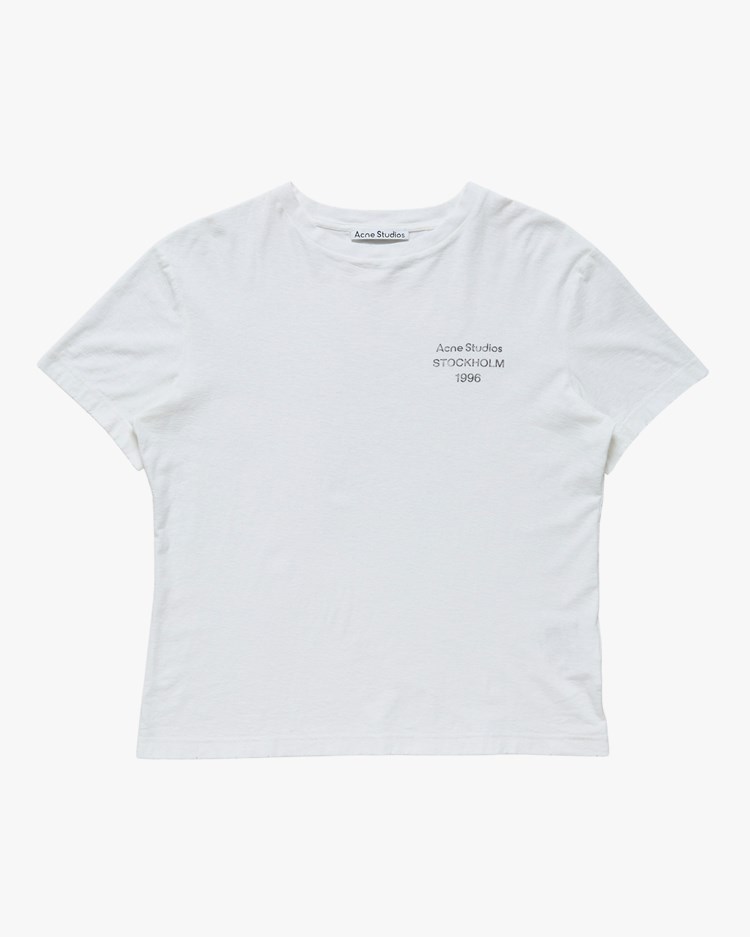 Acne Studios Sprayed Stamp Logo T-Shirt Off White