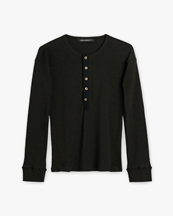 Our Legacy Gentle Henley Longsleeve Charred Shade Ripple Rib