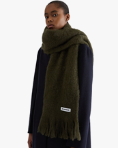 Jil Sander Slim Mohair Blend Scarf Thyme Green