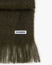 Jil Sander Slim Mohair Blend Scarf Thyme Green