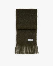 Jil Sander Slim Mohair Blend Scarf Thyme Green
