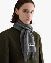Jil Sander Slim Wool Scarf Koala