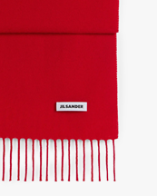 Jil Sander Slim Wool Scarf Rouge