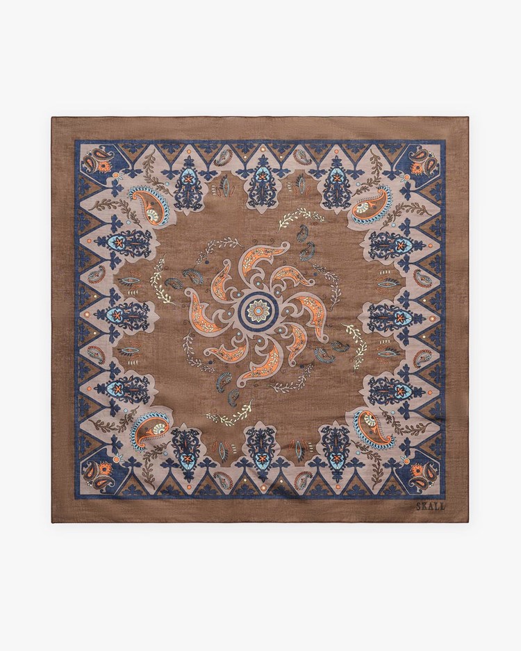 Skall Studio Pippa Scarf Brown Paisley Print