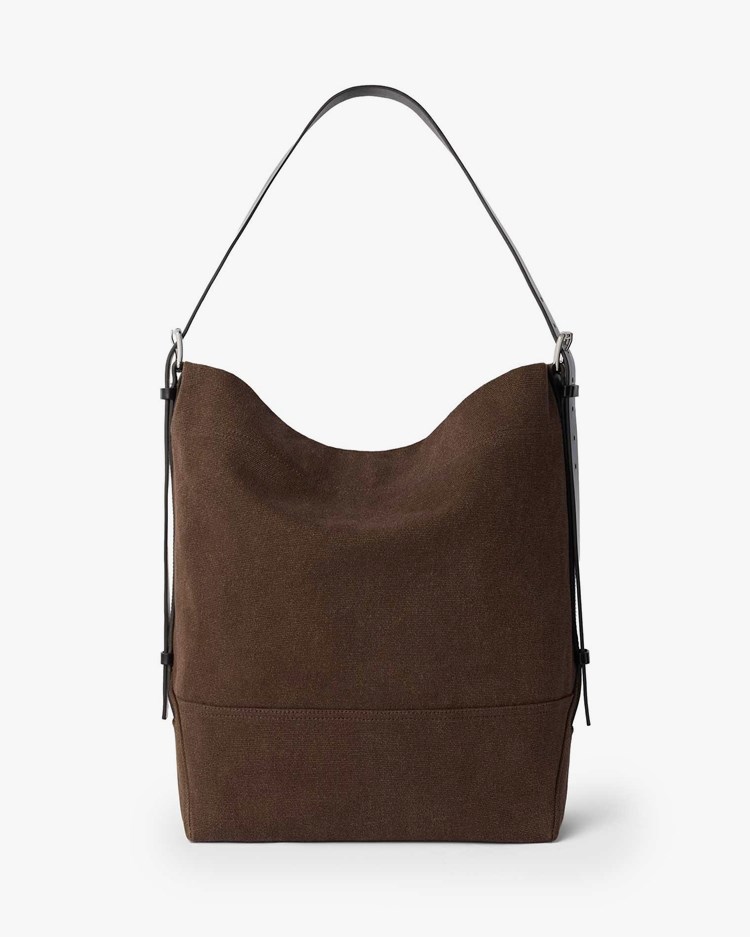 LEMAIRE Belted Tote Bag Dark Chocolate