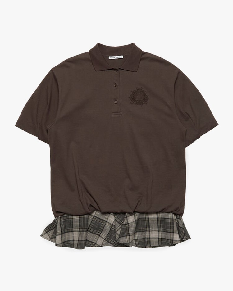 Acne Studios Layered Jersey Dress	Dark Brown