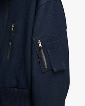 Maison Margiela Re-Worked Spliced Bomber Jacket Dark Blue/Black Melange