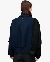 Maison Margiela Re-Worked Spliced Bomber Jacket Dark Blue/Black Melange