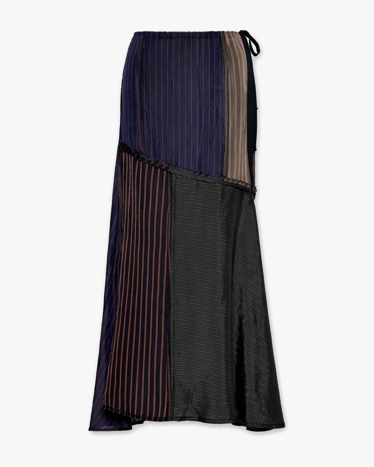 Maison Margiela Patchwork Long Skirt Blue/Brown/Grey