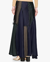 Maison Margiela Patchwork Long Skirt Blue/Brown/Grey