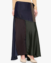 Maison Margiela Patchwork Long Skirt Blue/Brown/Grey