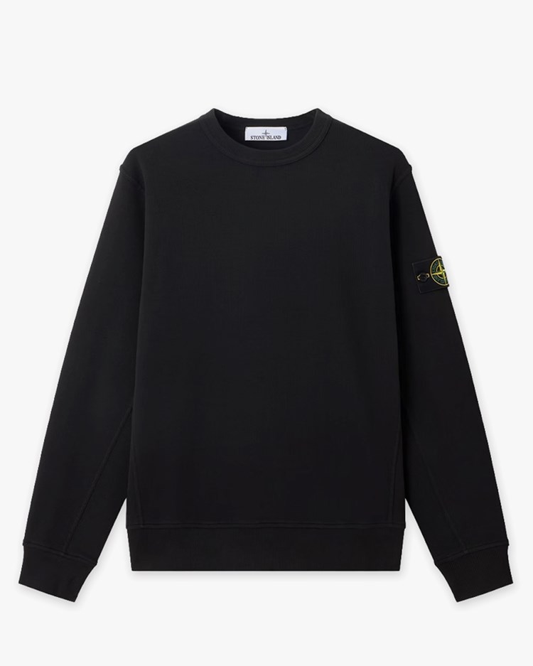 Stone Island 6100017 Cotton Interlock Sweatshirt Black