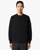 Stone Island 6100017 Cotton Interlock Sweatshirt Black