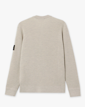 Stone Island 5100053 Ribbed Wool Crewneck Sweater Sand Melange