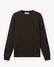 Stone Island 5100011 Knitted Wool Crew Neck Sweater Coal Grey