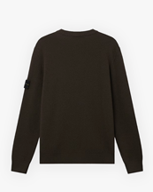 Stone Island 5100011 Knitted Wool Crew Neck Sweater Coal Grey