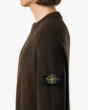 Stone Island 5100011 Knitted Wool Crew Neck Sweater Coal Grey