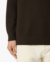 Stone Island 5100011 Knitted Wool Crew Neck Sweater Coal Grey