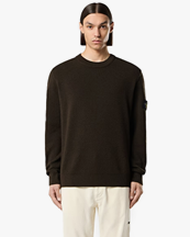 Stone Island 5100011 Knitted Wool Crew Neck Sweater Coal Grey