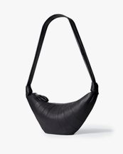 LEMAIRE Medium Croissant Bag Grained Leather Black