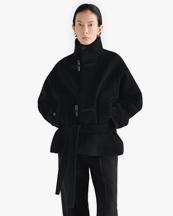 LEMAIRE Short Duffle Coat Black