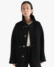 LEMAIRE Short Duffle Coat Black