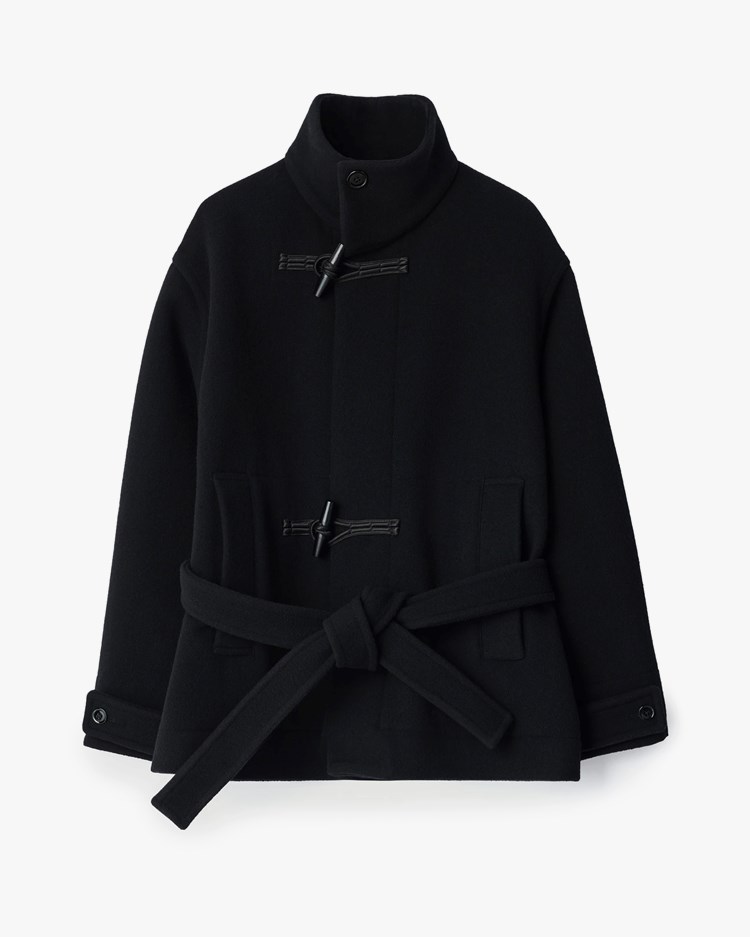 LEMAIRE Short Duffle Coat Black