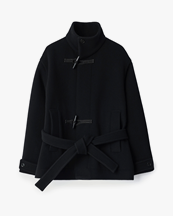 LEMAIRE Short Duffle Coat Black