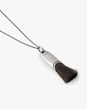 LEMAIRE Personal Brush Necklace Silver/Brown