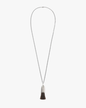 LEMAIRE Personal Brush Necklace Silver/Brown
