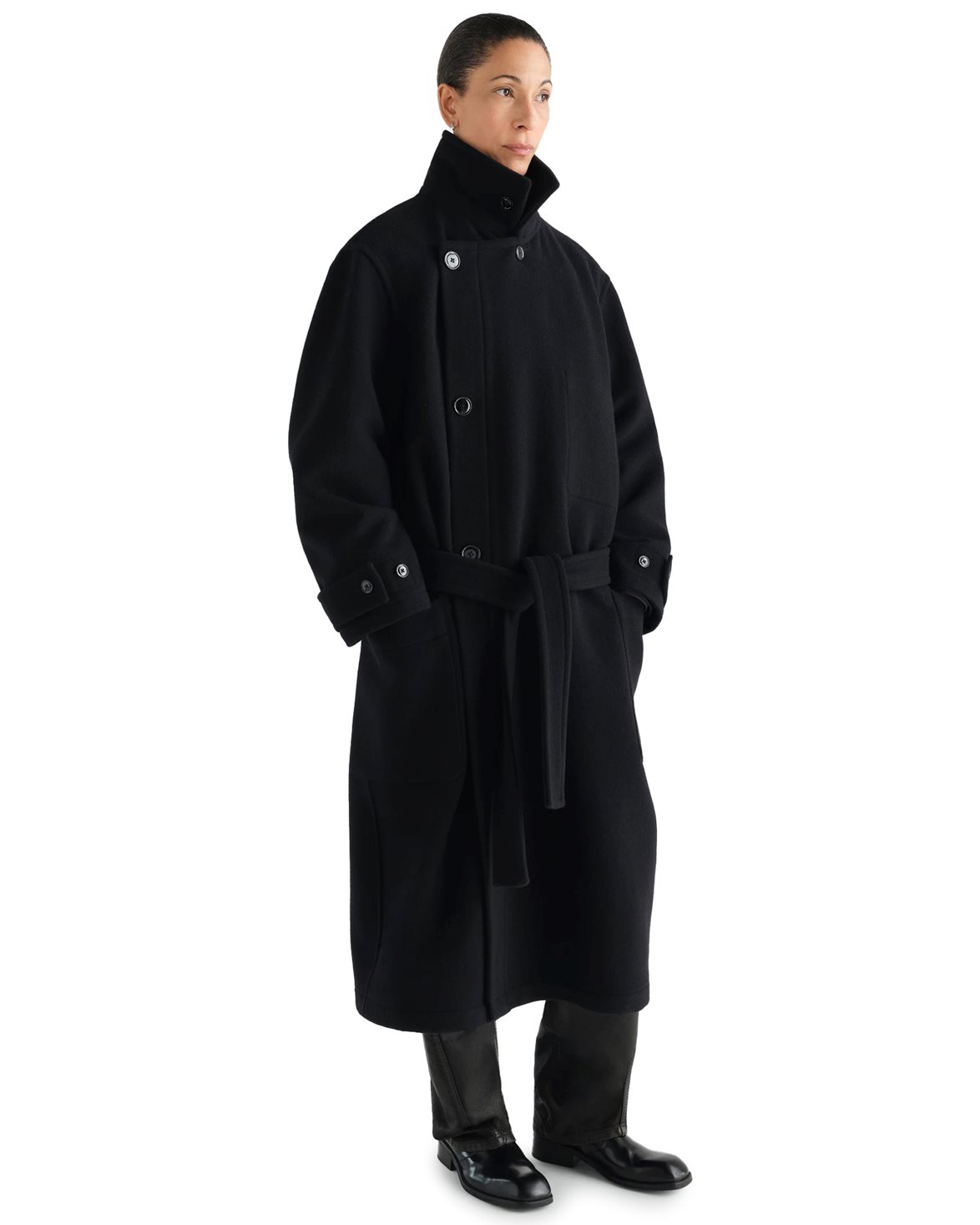 LEMAIRE Wrap Coat Black - Vallgatan 12