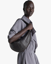 LEMAIRE Fortune Croissant Bag Nappa Leather Dark Chocolate