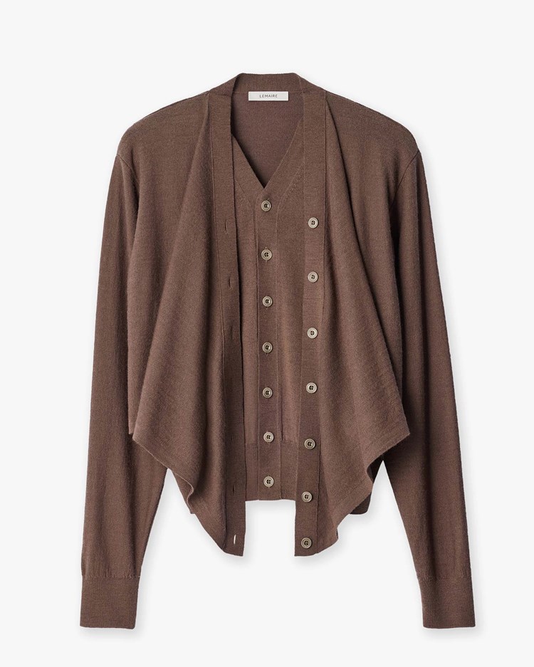 LEMAIRE Trompe L'oeil Cardigan Shitake