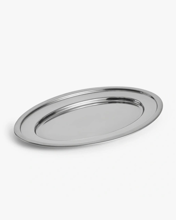 Hay Essential Steel Oval Dish L Stainless Steel