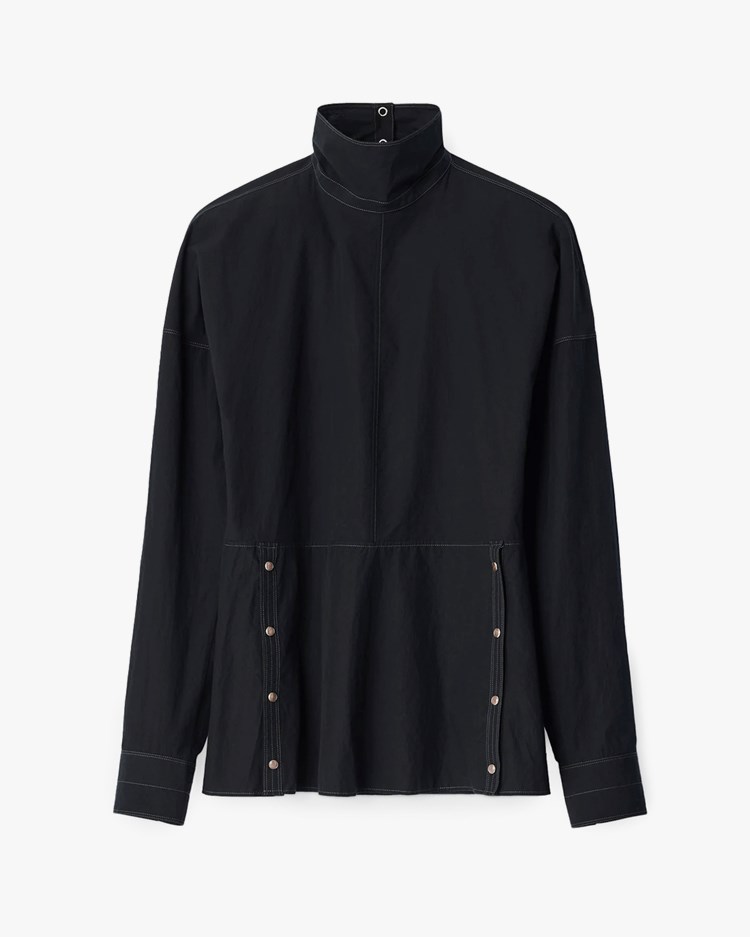 LEMAIRE Plastron Top With Snaps Black