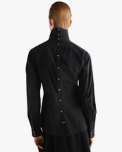 LEMAIRE Plastron Top With Snaps Black