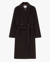 Filippa K Charlotte Wool Belted Coat Dark Chocolate