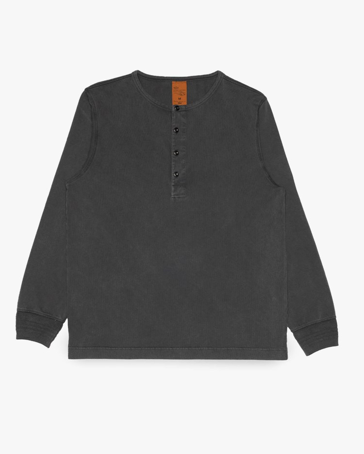Nudie Jeans Ls Henley Washed Antracite