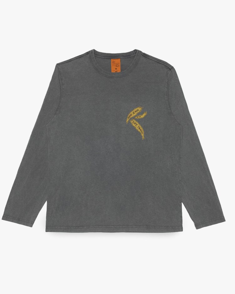 Nudie Jeans Rudi Ls T-Shirt Lifetracks Ii Antracite