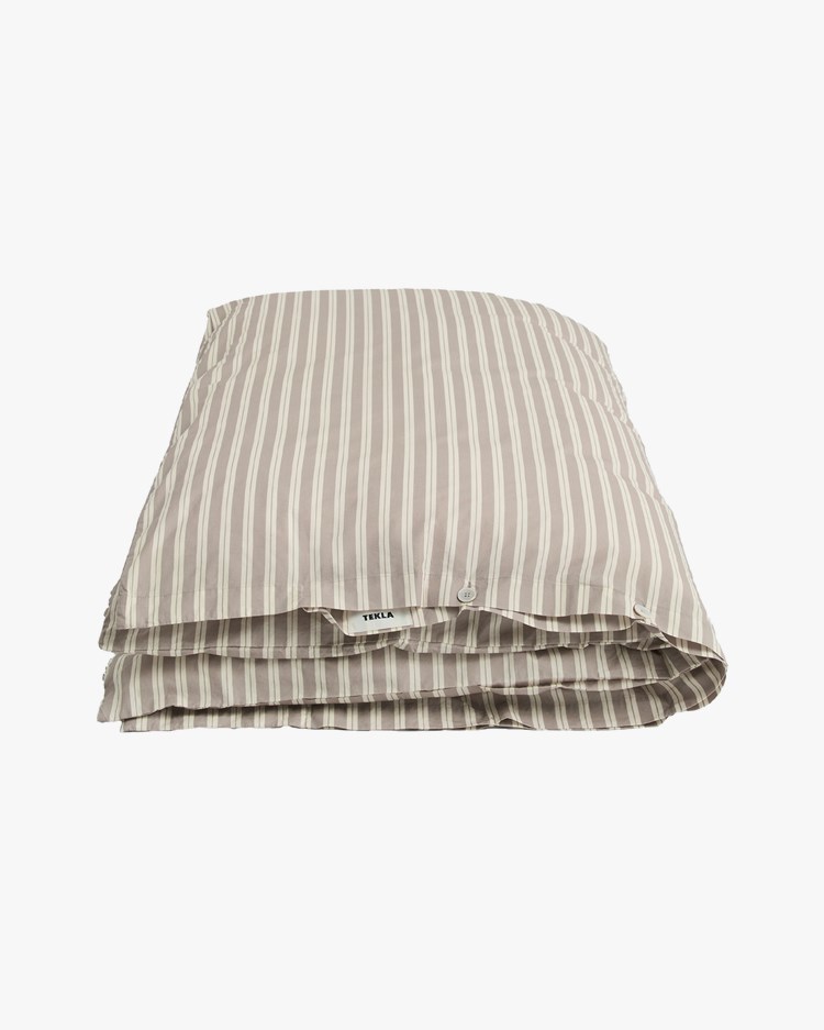 Tekla Percale Duvet Cover Clay Stripes