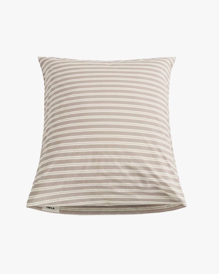 Tekla Percale Pillow Sham Clay Stripes