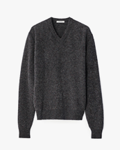 LEMAIRE V-Neck Sweater Grape Melange
