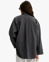 By Malene Birger Derris Flannel Shirt Dark Grey Melange