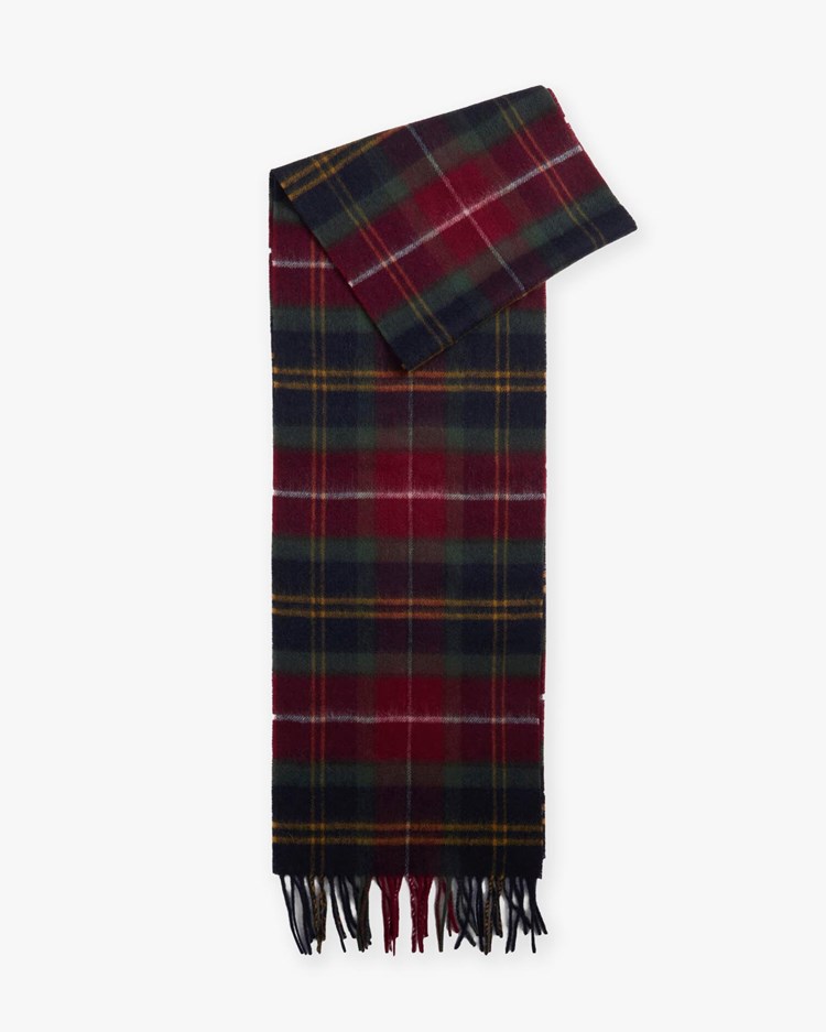 Barbour Wool Cashmere Scarf Winterberry Tartan